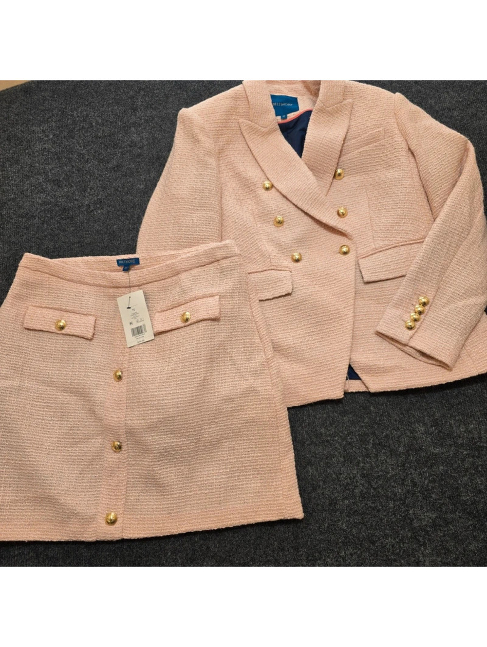 Biltmore Pink Tweed Skirt Suit Set 10 Elle Woods Legally Blonde Blazer Coquette